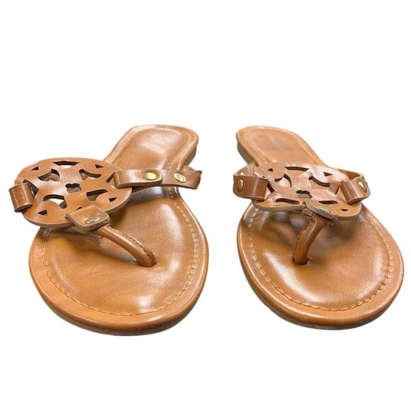 Pierre Dumas Womens Size 6,5 Brown Sandals Faux Leather Open Round Toe Shoes - Picture 5 of 5